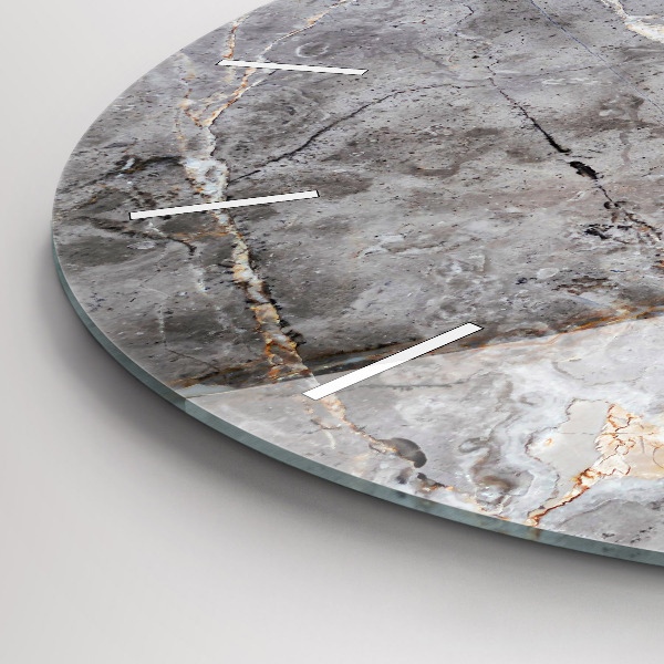 Wanduhr rund mit motiv Grauer Granit-Marmor-Stein