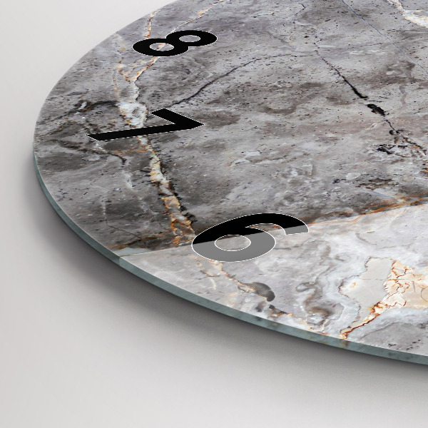 Wanduhr rund mit motiv Grauer Granit-Marmor-Stein