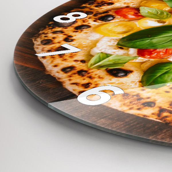 Wanduhr glas rund Italienische Pizza