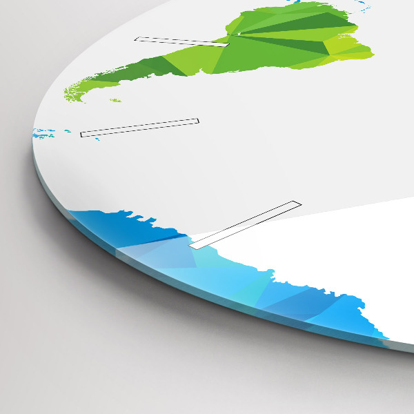 Wanduhr glas rund Abstrakte Weltkarte