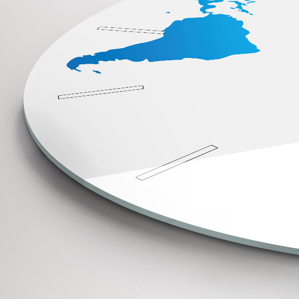 Wanduhr glas rund Weltkarte