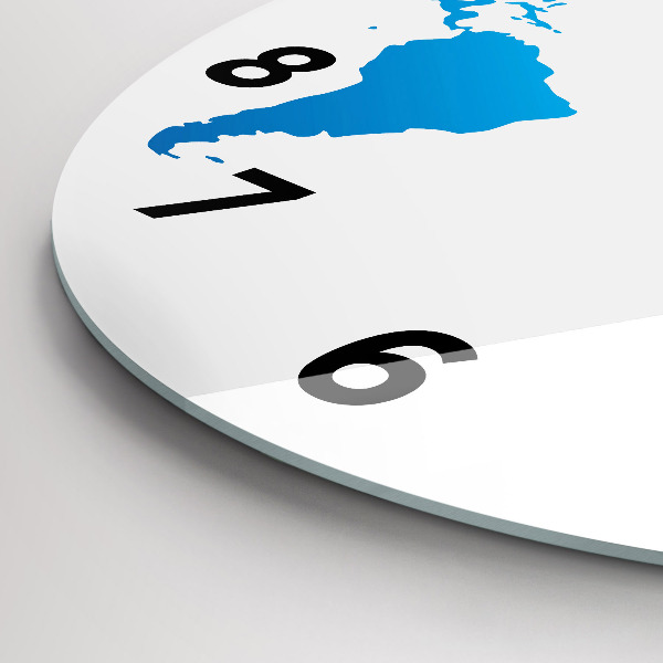 Wanduhr glas rund Weltkarte