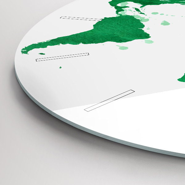 Wanduhr rund mit motiv Grüne Weltkarte