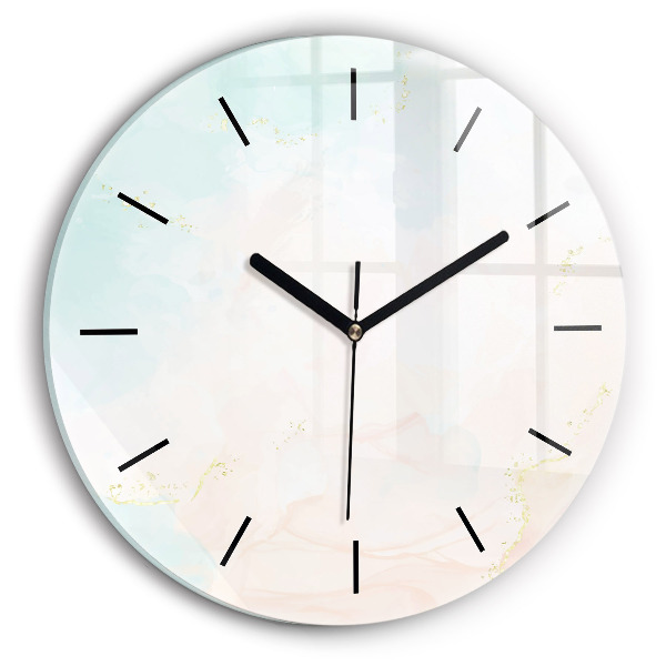 Wanduhr rund Aquarell-Marmor