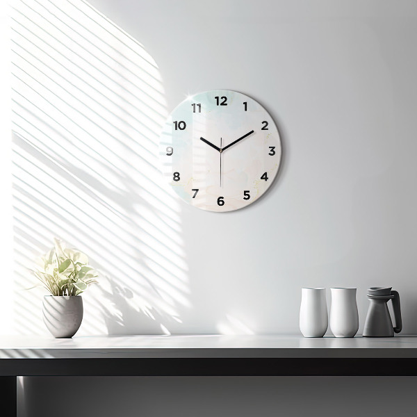 Wanduhr rund Aquarell-Marmor