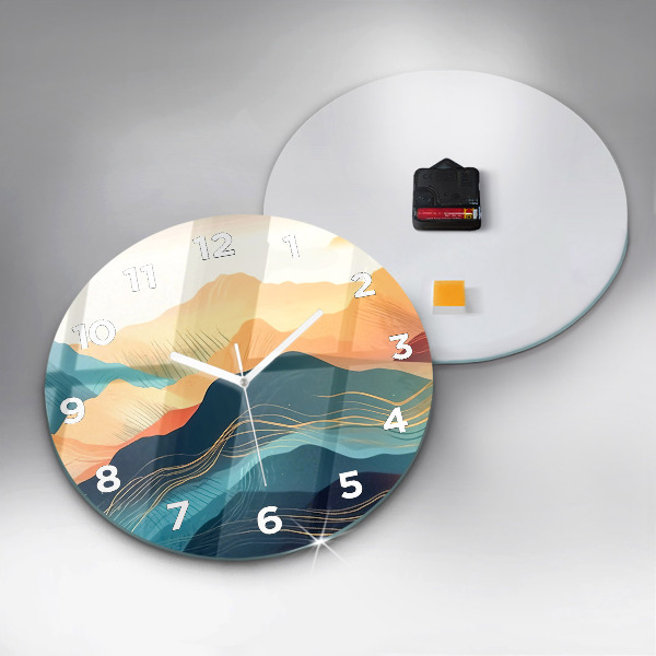 Wanduhr glas rund Berglandschaft