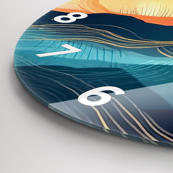 Wanduhr glas rund Berglandschaft