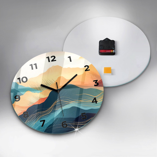 Wanduhr glas rund Berglandschaft