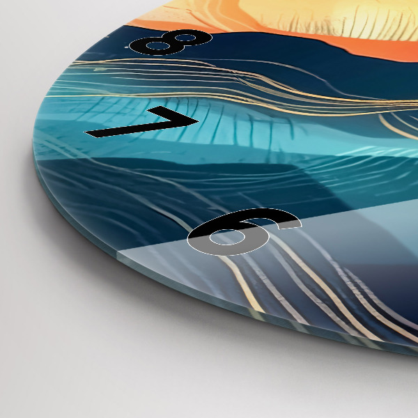 Wanduhr glas rund Berglandschaft