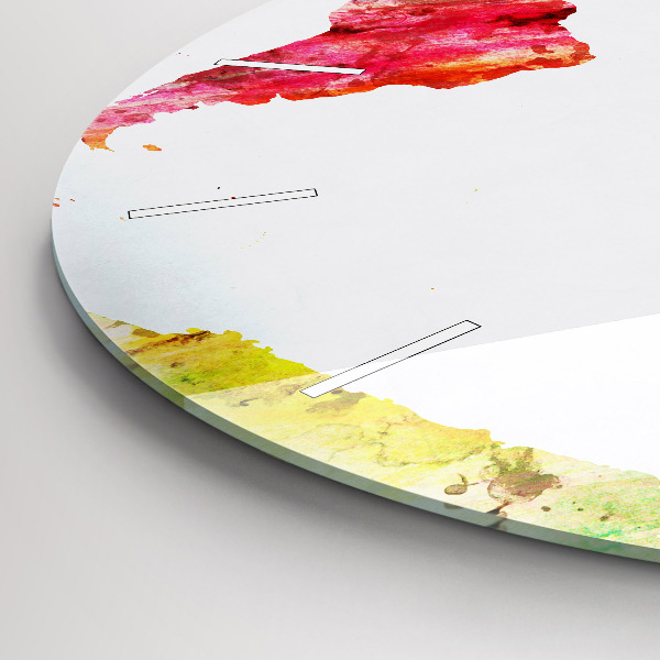 Wanduhr rund Aquarellierte Weltkarte