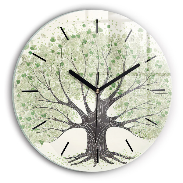 Wanduhr rund mit motiv Großer Baum Natur