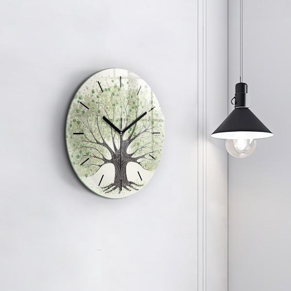 Wanduhr rund mit motiv Großer Baum Natur
