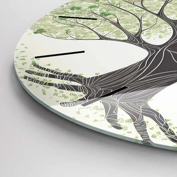 Wanduhr rund mit motiv Großer Baum Natur