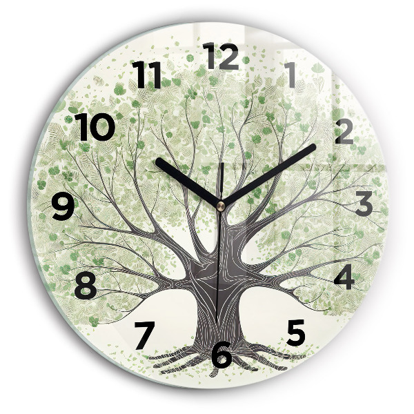 Wanduhr rund mit motiv Großer Baum Natur