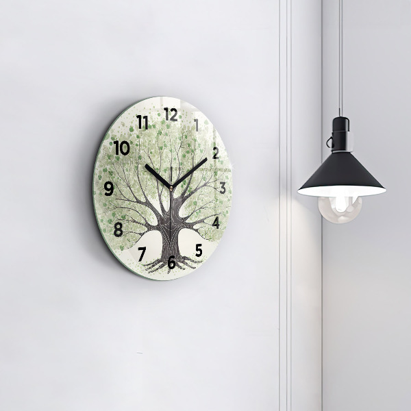 Wanduhr rund mit motiv Großer Baum Natur