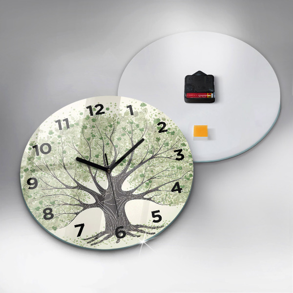 Wanduhr rund mit motiv Großer Baum Natur