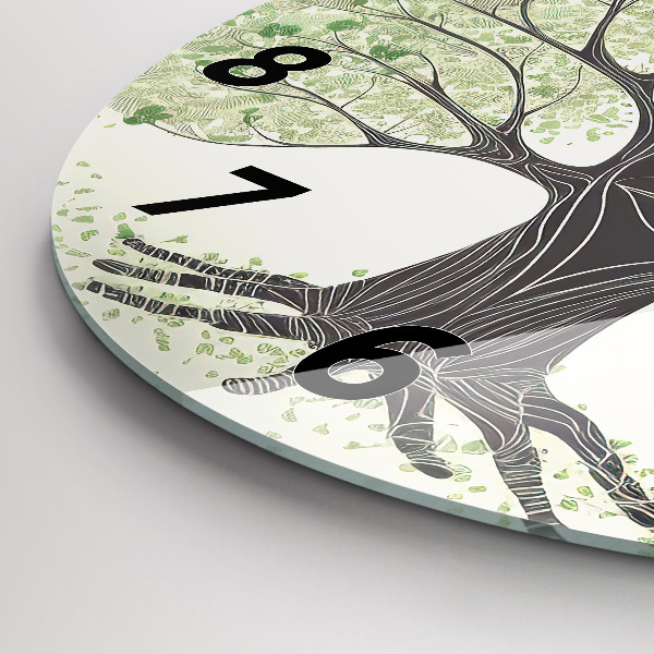 Wanduhr rund mit motiv Großer Baum Natur