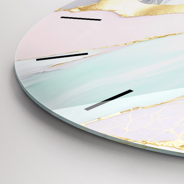 Wanduhr rund Marmor-Muster