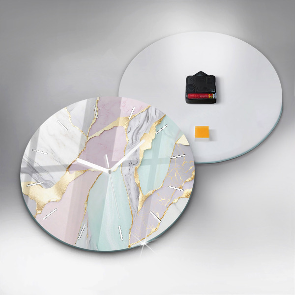Wanduhr rund Marmor-Muster