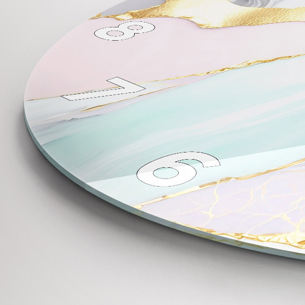 Wanduhr rund Marmor-Muster