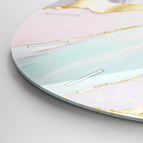 Wanduhr rund Marmor-Muster