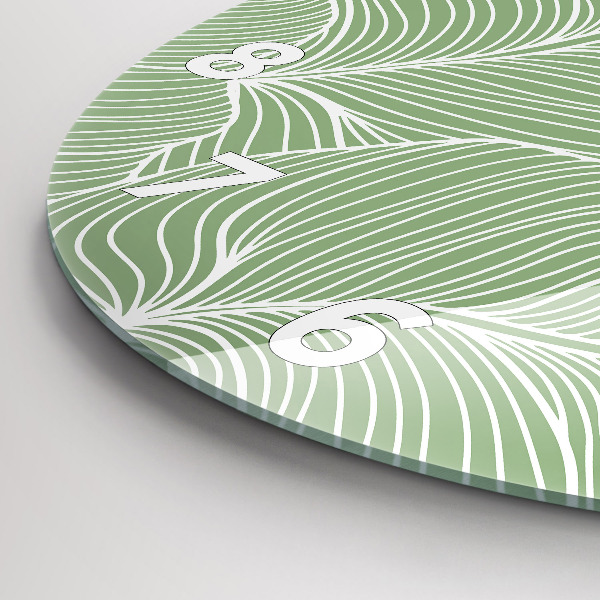 Wanduhr rund Natur Blattmuster