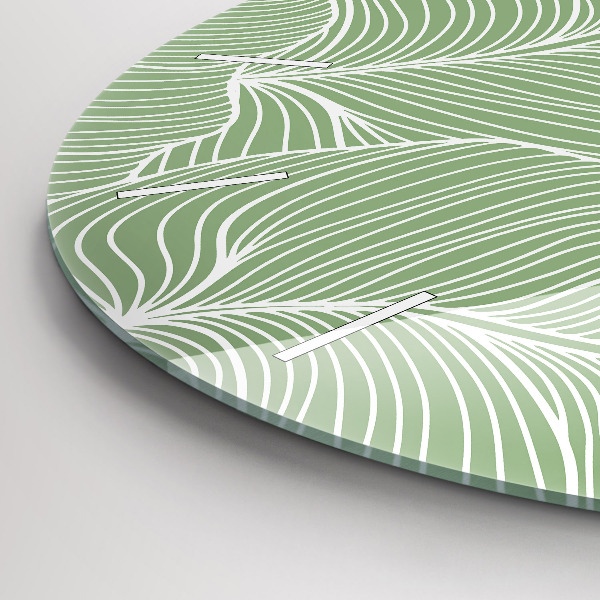 Wanduhr rund Natur Blattmuster