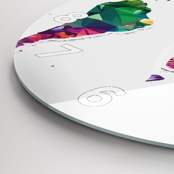 Wanduhr rund mit motiv Weltkarte Dreiecke