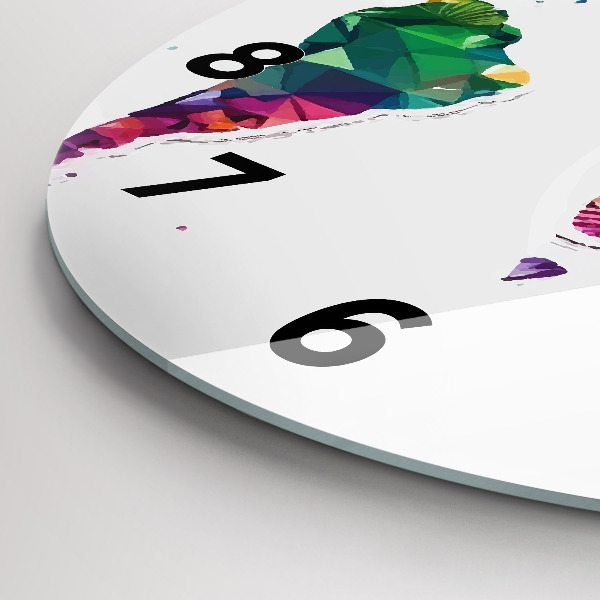 Wanduhr rund mit motiv Weltkarte Dreiecke