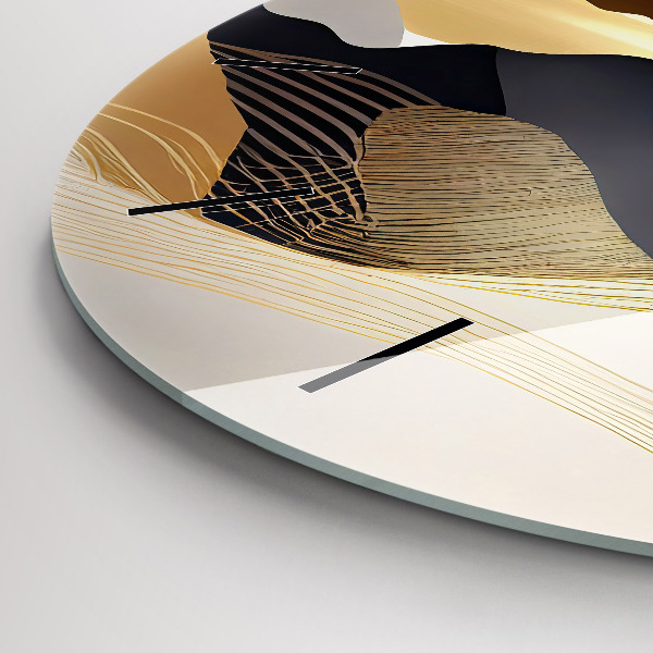 Wanduhr rund Abstrakte goldene Berge