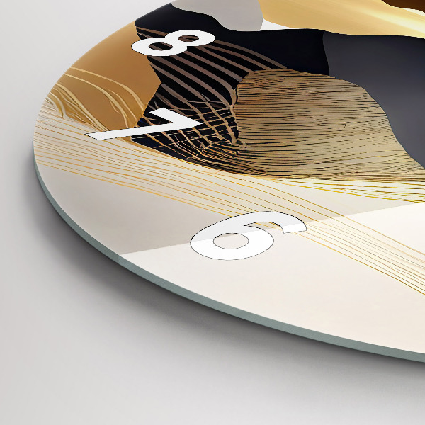 Wanduhr rund Abstrakte goldene Berge