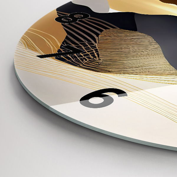 Wanduhr rund Abstrakte goldene Berge