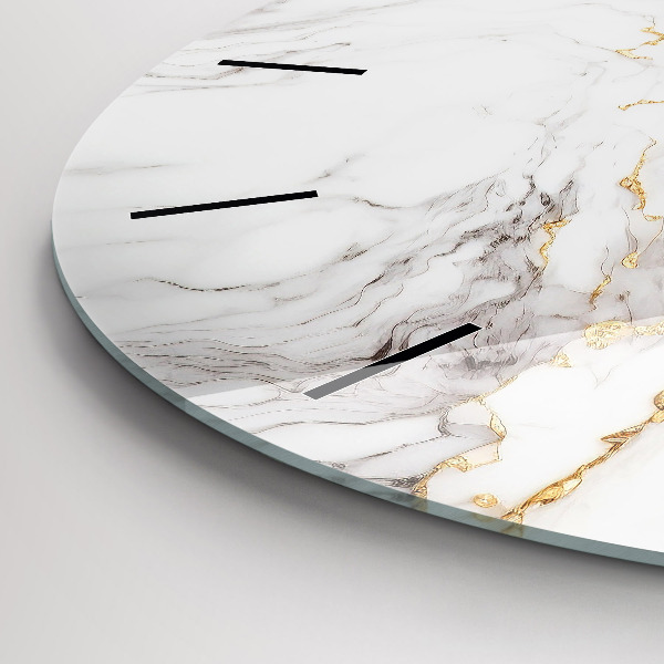 Wanduhr glas rund Dekorativer Marmor