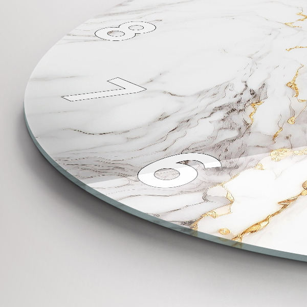 Wanduhr glas rund Dekorativer Marmor