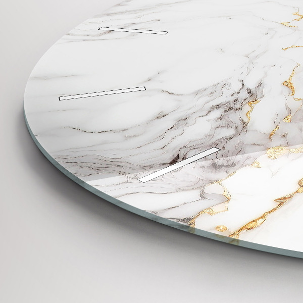 Wanduhr glas rund Dekorativer Marmor