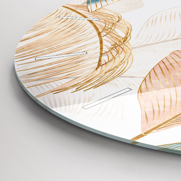 Wanduhr rund Blattmuster Natur