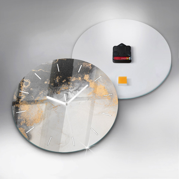 Wanduhr glas rund Marmor-Kunst