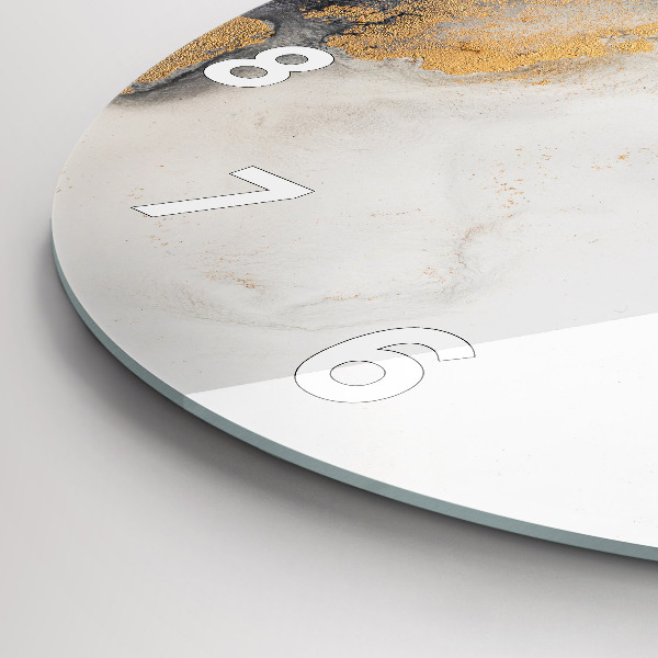 Wanduhr glas rund Marmor-Kunst