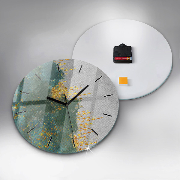 Wanduhr glas rund Dekoratives Muster