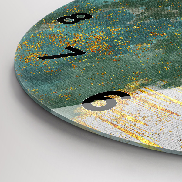 Wanduhr glas rund Dekoratives Muster