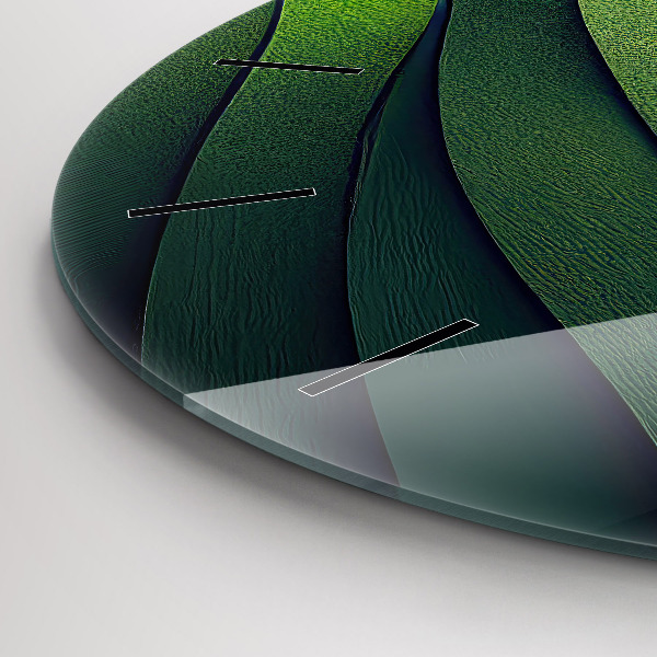 Wanduhr rund mit motiv Abstrakte grüne Felder