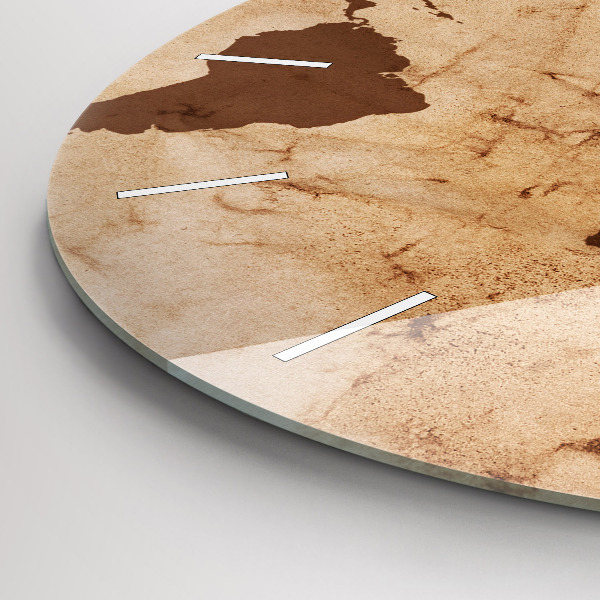 Wanduhr rund Alte Weltkarte