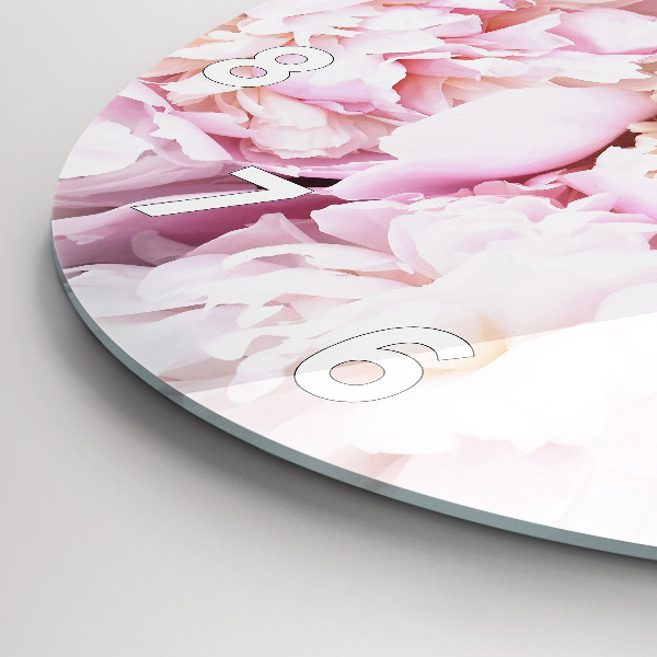 Wanduhr glas rund Dekorative Blumen