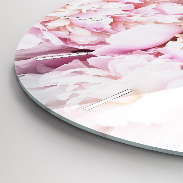 Wanduhr glas rund Dekorative Blumen
