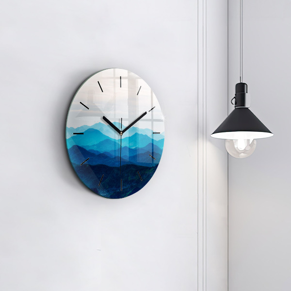 Wanduhr rund Aquarell Berg