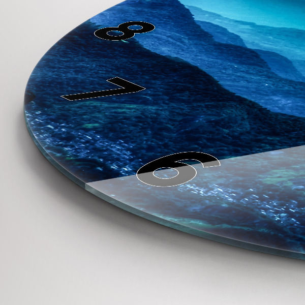 Wanduhr rund Aquarell Berg