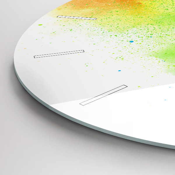 Wanduhr rund Abstrakter Regenbogen