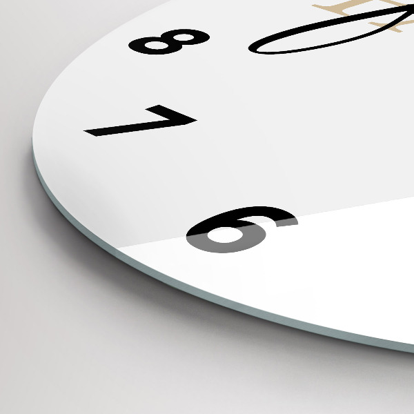 Wanduhr glas rund Familieninschrift