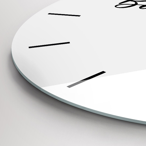 Wanduhr glas rund Inschrift Bon voyage