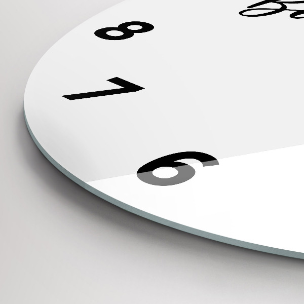 Wanduhr glas rund Inschrift Bon voyage